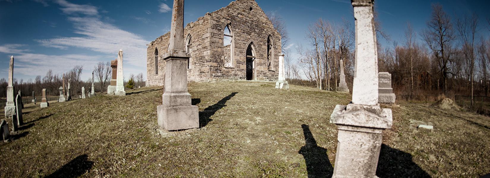 The abandoned church and cemetery of Rivière-La Guerre