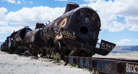 The train cemetery in Uyuni, Bolivia